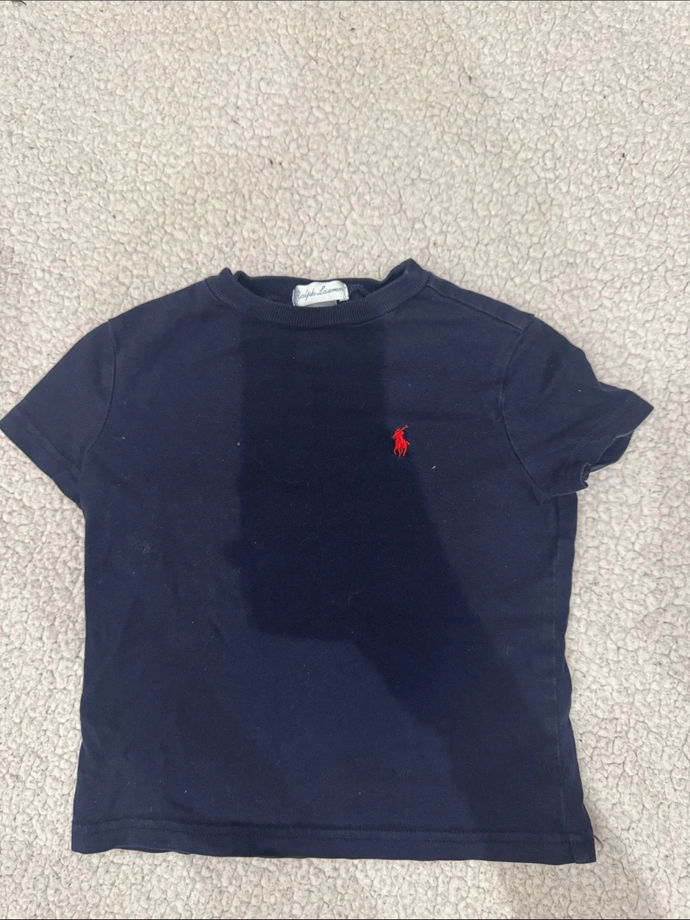Ralph Lauren Navy Tee with Red Pony Logo